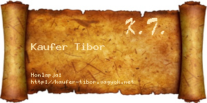 Kaufer Tibor névjegykártya